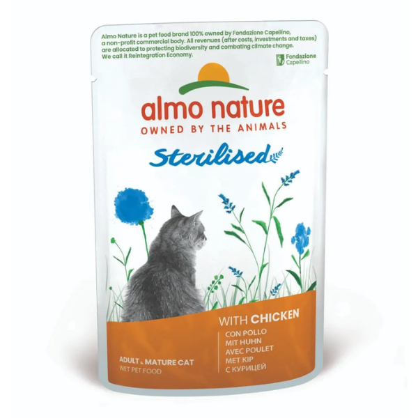 Almo Nature Sterilised Cat 70 gr - Pollo Confezione da 30 pezzi