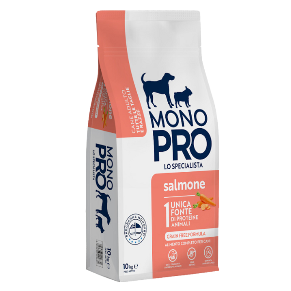 Image of Monopro lo specialista Adult All Breeds Grain Free Salmone - 10 Kg - SPEDIZIONE GRATIS 1° ORDINE + scegli lo sconto BZR5 / BZR20010