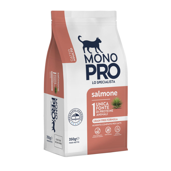 Image of Monopro lo specialista Cat Adult Grain Free Salmone - 350 gr - Cibo monoproteico gatto - SPEDIZIONE GRATIS 1° ORDINE + scegli lo sconto BZR5 / BZR20010