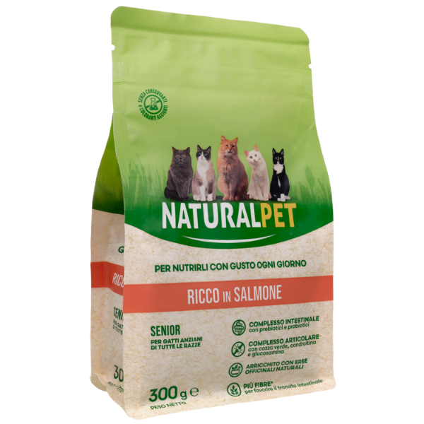 NaturalPet Cat Senior Salmone - 300 gr