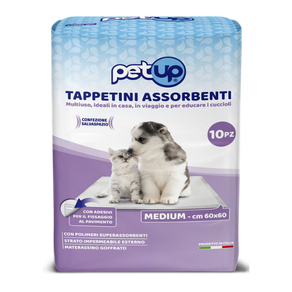 Image of Tappetini assorbenti multiuso per animali domestici PetUp - confezione da 10 pezzi - 60x60 cm - SPEDIZIONE GRATIS 1° ORDINE + scegli lo sconto BZR5 / BZR20010