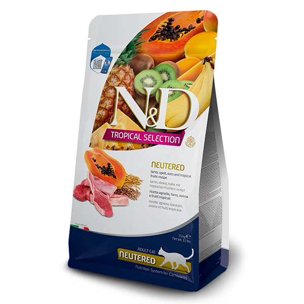 Farmina N&D Tropical Cat Neutered Low Grain Agnello e frutta tropicale - 1,5 Kg