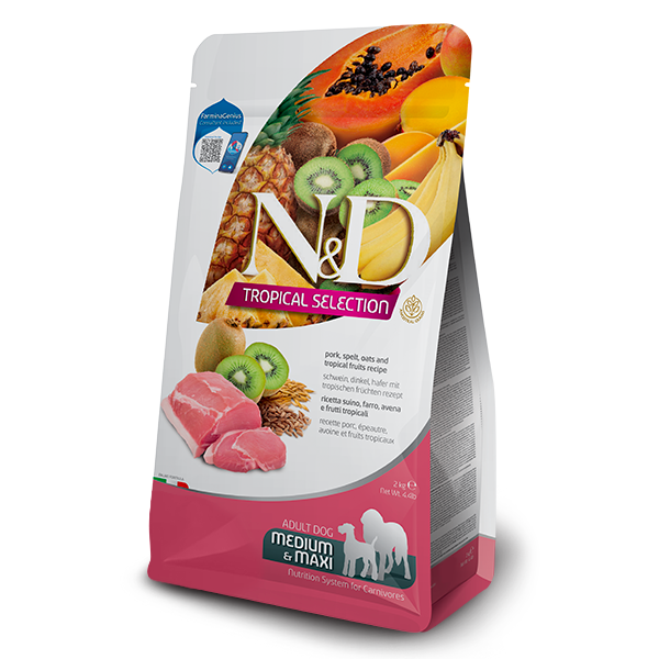 Farmina N&D Tropical Dog Adult Medium/Maxi Low Grain Maiale e frutta tropicale - 10 Kg