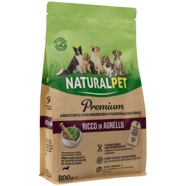 Image of NaturalPet Premium Adult Mini Agnello - 800 gr - Crocchette naturali cane - SPEDIZIONE GRATIS 1° ORDINE + scegli lo sconto BZR5 / BZR20010