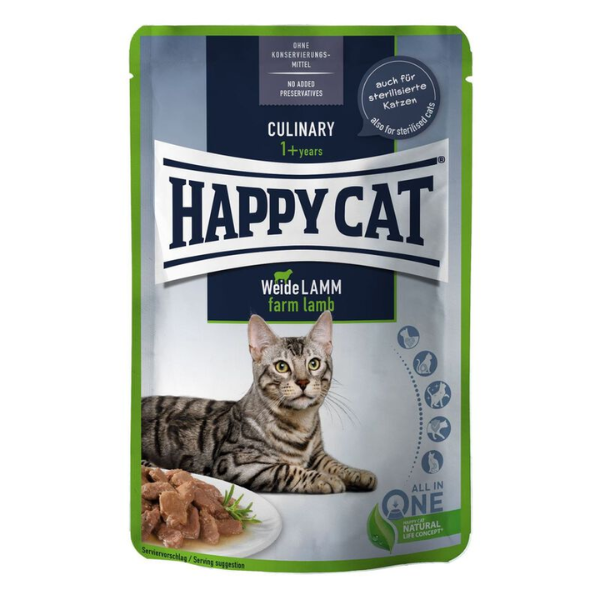 Happy Cat Adult Culinary bocconi in salsa 85 gr - Agnello Confezione da 24 pezzi