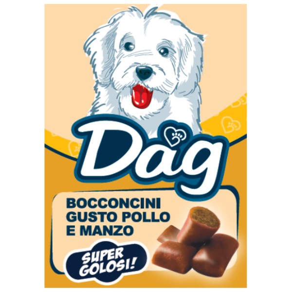 Image of Dag Dog Adult All Breeds snack morbidi Bocconcini super golosi 50 gr - Pollo e manzo - SPEDIZIONE GRATIS 1° ORDINE + scegli lo sconto BZR5 / BZR20010