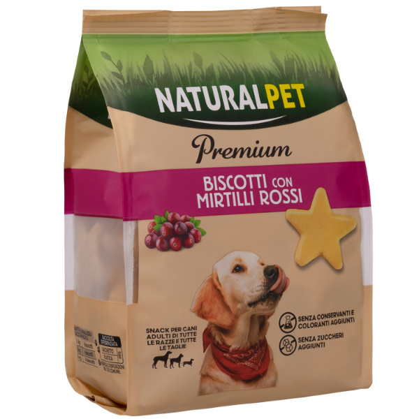 NaturalPet Premium biscotti per cani All Breeds 300 gr - con mirtilli rossi