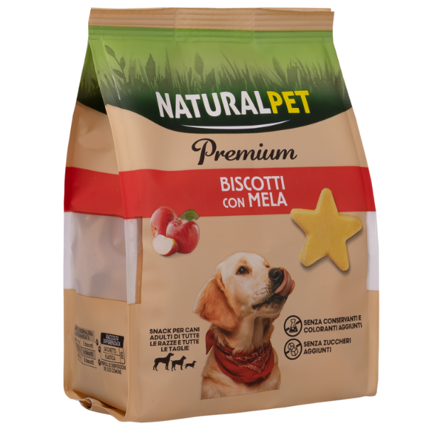 Image of NaturalPet Premium biscotti per cani All Breeds 300 gr - con mela - SPEDIZIONE GRATIS 1° ORDINE + scegli lo sconto BZR5 / BZR20010