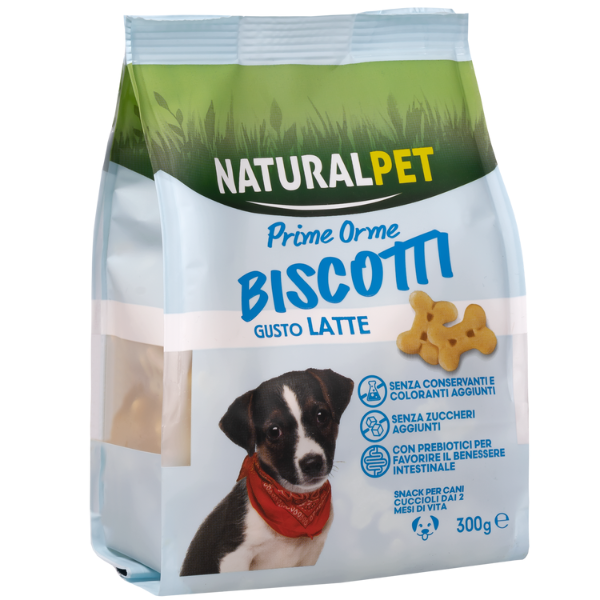 NaturalPet Prime Orme biscotti per cani Puppy 300 gr - latte