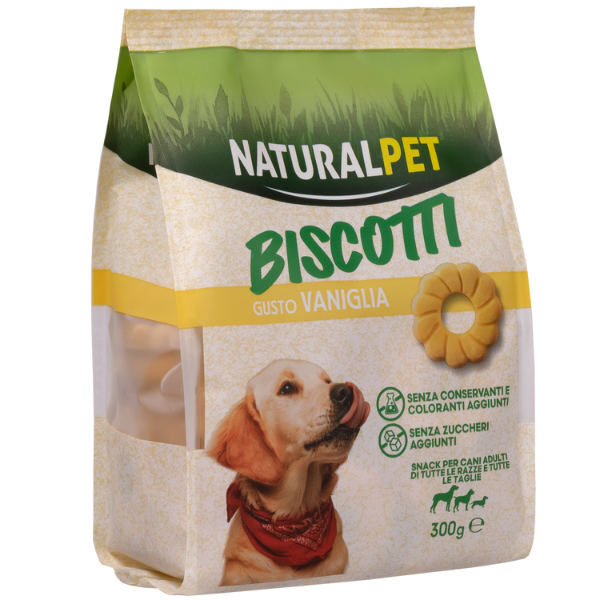 NaturalPet biscotti per cani All Breeds formine snack 300 gr - vaniglia