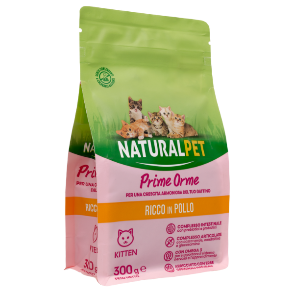 Image of NaturalPet Kitten Prime Orme Pollo - 300 gr - Crocchette naturali cane - SPEDIZIONE GRATIS 1° ORDINE + scegli lo sconto BZR5 / BZR20010