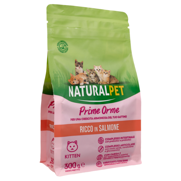 Image of NaturalPet Kitten Prime Orme Salmone - 300 gr - Crocchette naturali cane - SPEDIZIONE GRATIS 1° ORDINE + scegli lo sconto BZR5 / BZR20010