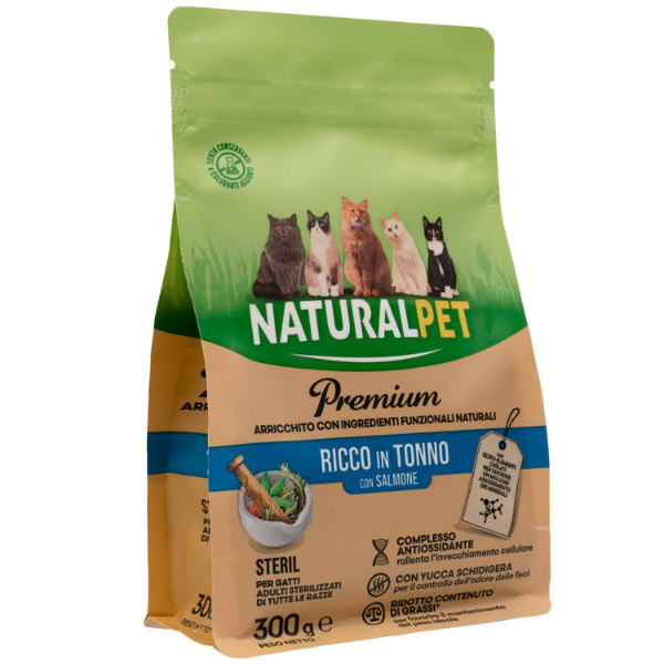 Image of NaturalPet Premium Cat Sterilised Tonno - Tonno 300 gr - Crocchette naturali cane - SPEDIZIONE GRATIS 1° ORDINE + scegli lo sconto BZR5 / BZR20010