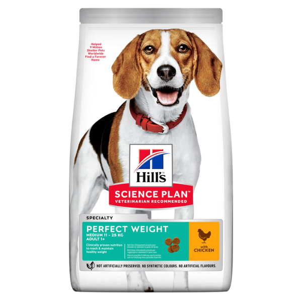 Hill's Science Plan Perfect Weight Medium Adult Alimento per Cani con Pollo - 12 Kg