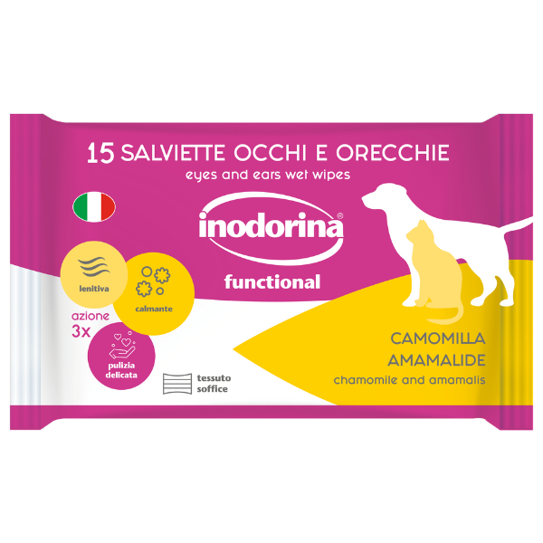 Inodorina Occhi e Orecchie Salviette Detergenti - 15 pz - Camomilla