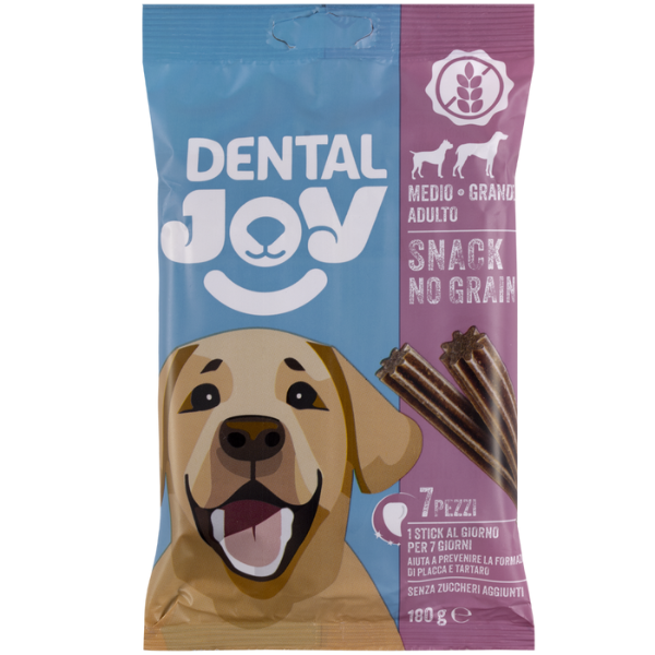 DentalJoy Dog Adult No Grain Medium/Large Snack Dentali - Confezione da 7 pezzi