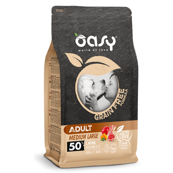 Oasy Grain Free Adult Medium/Large Agnello - 12 Kg