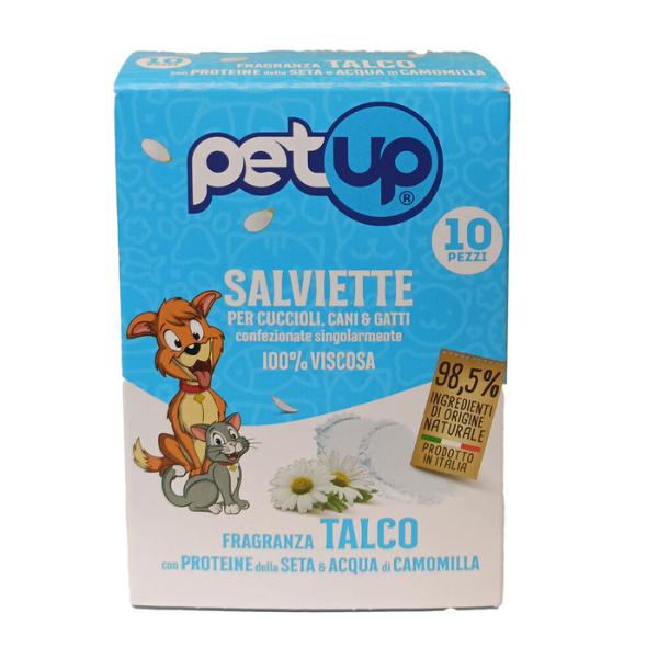 Image of Salviette igieniche Maxi PetUp - Talco - 1 confezione da 10 pz - SPEDIZIONE GRATIS 1° ORDINE + scegli lo sconto BZR5 / BZR20010