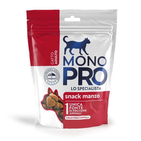 Monopro lo specialista snack Grain Free per gatti 50 gr - Confezione da 50 gr - Cibo monoproteico gatto