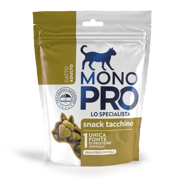 Image of Monopro lo specialista snack Grain Free per gatti 50 gr - Tacchino - Cibo monoproteico gatto - SPEDIZIONE GRATIS 1° ORDINE + scegli lo sconto BZR5 / BZR20010