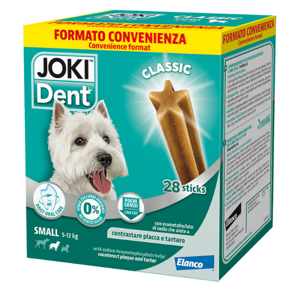 Joki Dent Classic snack dentali per cani Elanco - Taglia Small - confezione da 28 pezzi