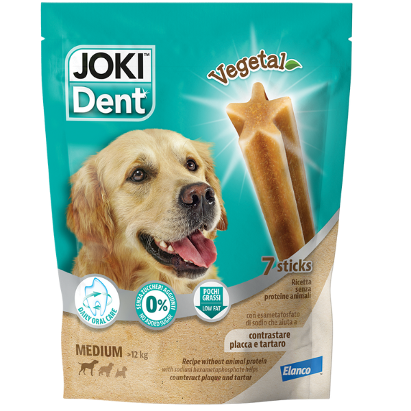 Joki Dent Vegetal snack dentali vegetali per cani Elanco - Taglia Medium - confezione da 7 pezzi