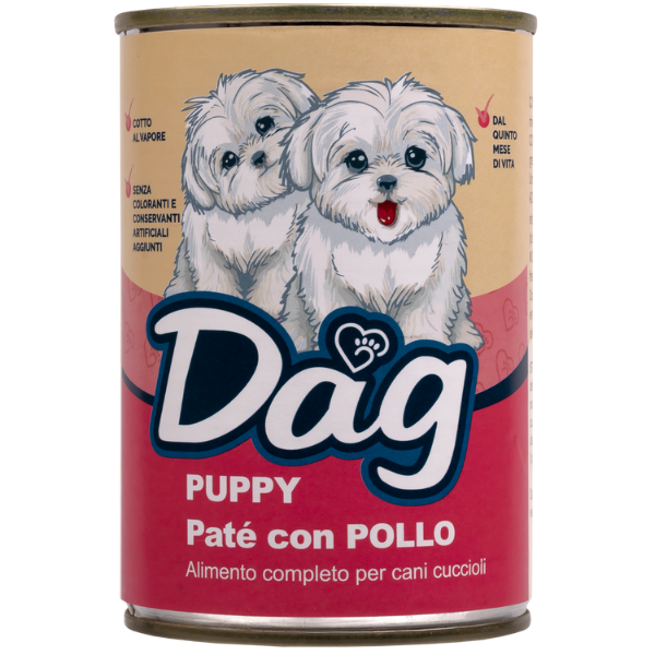 Image of Dag Dog Puppy All Breeds Patè 400 gr - Pollo - SPEDIZIONE GRATIS 1° ORDINE + scegli lo sconto BZR5 / BZR20010