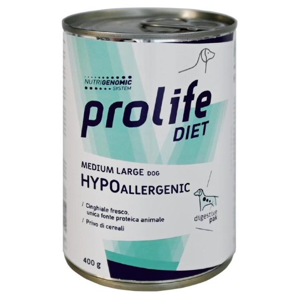 Prolife Veterinary Diet Hypoallergenic Dog Medium/Large 400 gr - Cinghiale Confezione da 6 pezzi