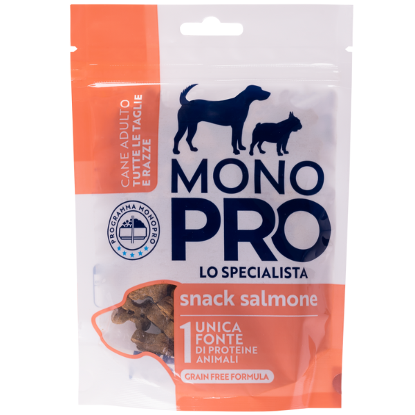 Image of Monopro lo specialista Dog Adult All Breeds Biscotti Grain Free 100 gr - Salmone - SPEDIZIONE GRATIS 1° ORDINE + scegli lo sconto BZR5 / BZR20010