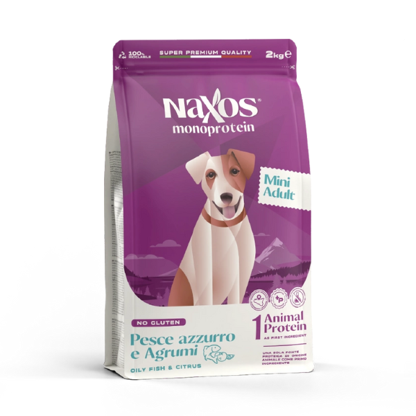 Naxos Monoprotein Dog Adult Mini Pesce azzurro e Agrumi di Sicilia - 2 Kg