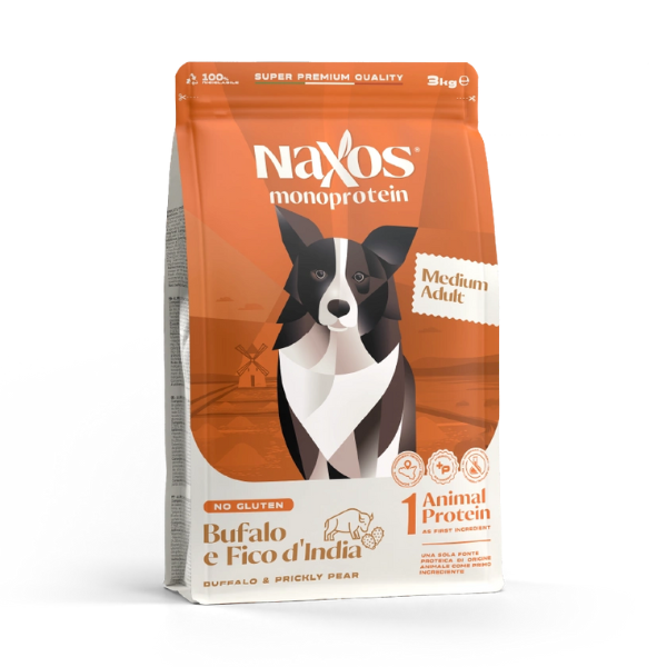 Naxos Monoprotein Dog Adult Medium Bufalo e fico d'india - 12 Kg