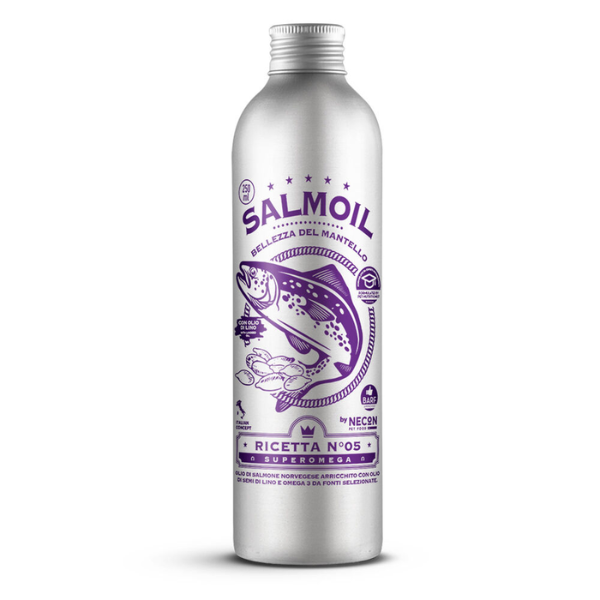 Salmoil olio di salmone per cani e gatti Pelle e pelo lucidi - 250 ml