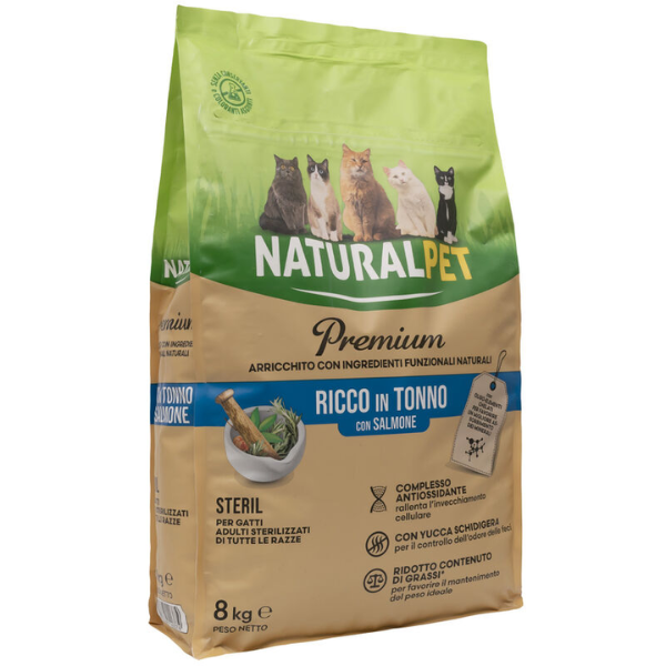 NaturalPet Premium Cat Sterilised Tonno - 8 Kg