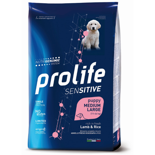 Image of Prolife Sensitive Cane Puppy Medium/Large Agnello e Riso - 10 kg - SPEDIZIONE GRATIS 1° ORDINE + scegli lo sconto BZR5 / BZR20010