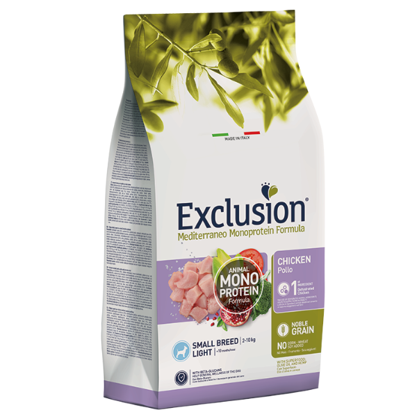 Exclusion Mediterraneo Light Small Breed Noble Grain Pollo - 2 kg