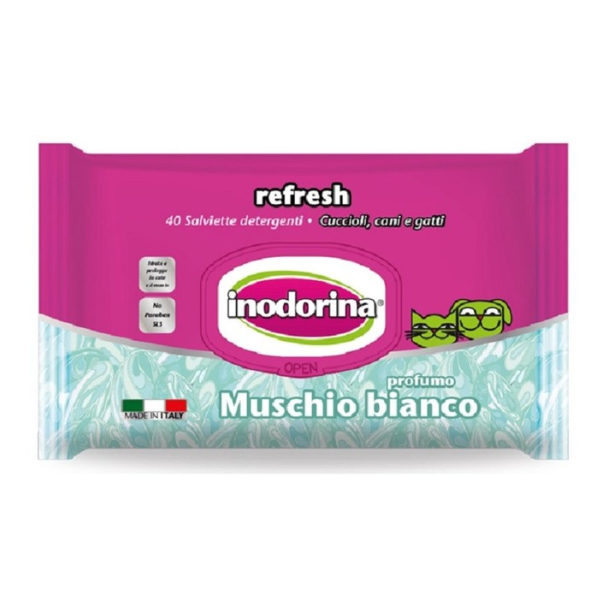 Inodorina Refresh Salviette Detergenti - 40 pz - Muschio bianco