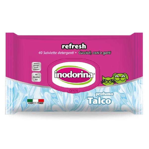 Inodorina Refresh Salviette Detergenti - 40 pz - Talco