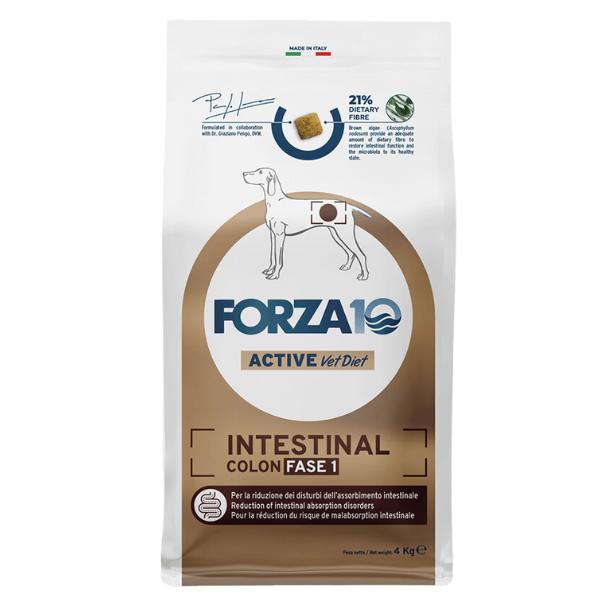 Image of Forza10 Active Cane Intestinal Colon Fase 1 - 4 kg - Croccantini per cani - SPEDIZIONE GRATIS 1° ORDINE + scegli lo sconto BZR5 / BZR20010