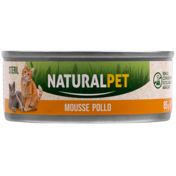 NaturalPet Cat Sterilized Mousse 85 gr - Pollo Confezione da 6 pezzi