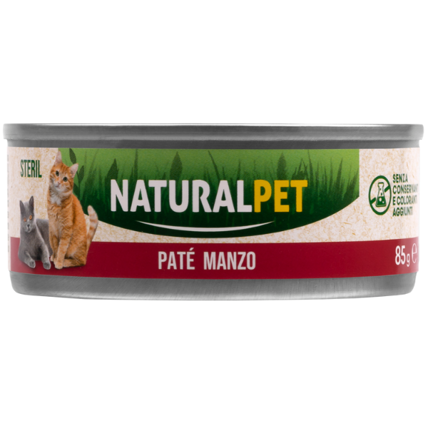 NaturalPet Cat Sterilized Patè 85 gr - Manzo Confezione da 6 pezzi