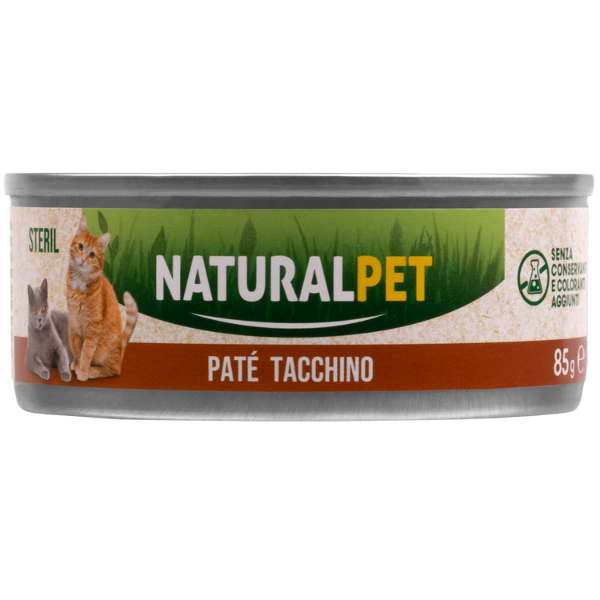 NaturalPet Cat Sterilized Patè 85 gr - Tacchino Confezione da 6 pezzi