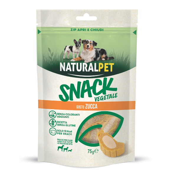 NaturalPet Adult All Breeds Snack Vegetale per cani 75 gr - Zucca