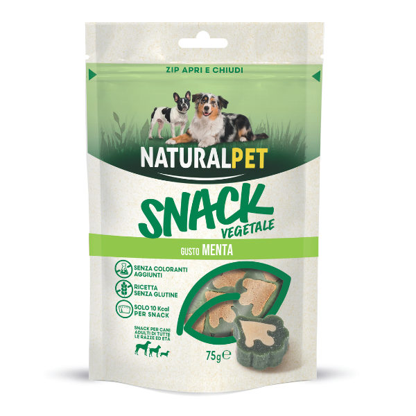 NaturalPet Adult All Breeds Snack Vegetale per cani 75 gr - Menta