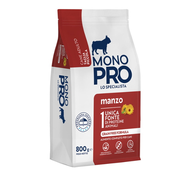 Image of Monopro lo specialista Adult Mini Grain Free Manzo - Manzo da 800 gr - SPEDIZIONE GRATIS 1° ORDINE + scegli lo sconto BZR5 / BZR20010