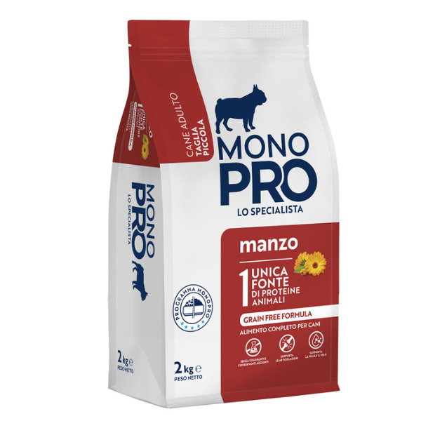 Image of Monopro lo specialista Adult Mini Grain Free Manzo - Manzo da 2 Kg - SPEDIZIONE GRATIS 1° ORDINE + scegli lo sconto BZR5 / BZR20010