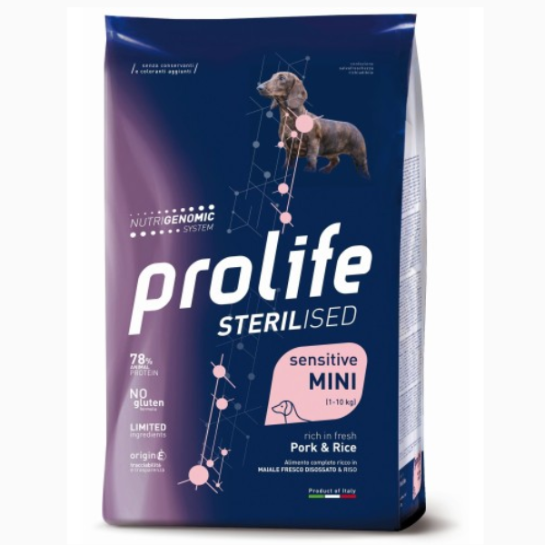 Prolife Sterilised Sensitive Mini Maiale e Riso - 7 Kg