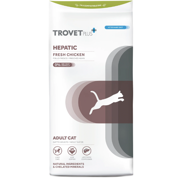 Trovet Plus+ Cat Vet Diets Hepatic Pollo fresco - 2,5 Kg