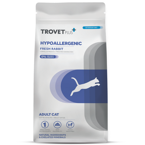 Trovet Plus+ Cat Vet Diets Hypoallergenic Coniglio fresco - 2,5 Kg - Cibo monoproteico gatto