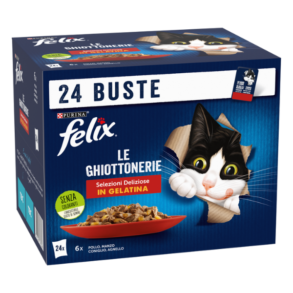 Purina Felix Le Ghiottonerie Selezioni Deliziose Multipack 24x85 gr - Multigusto