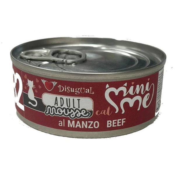 Disugual Mini Me Cat Adult Mousse 85 gr - Manzo - Cibo umido per gatti